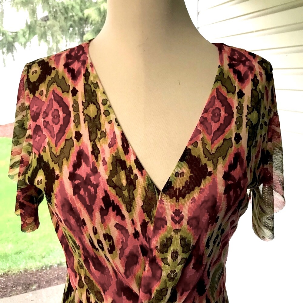 Women’s EUC HARLOW & ROSE BOHEMIAN, HIPPIE, FESTIVAL Maxi Dress Sz M Length 52”